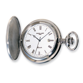 Picture of Charles Hubert Stainless Steel White Dial with Date Pocket Watch