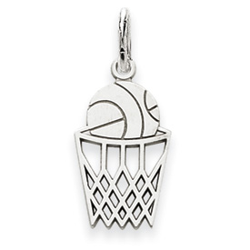 Picture of 14k White Gold Basketball Charm