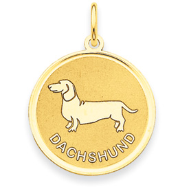 Picture of 14k Dachshund Disc Charm