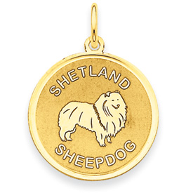 Picture of 14k Shetland Sheepdog Disc Charm