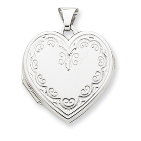 Picture of 14k White Gold Heart Locket