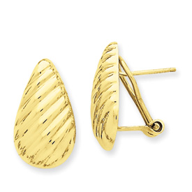 Picture of 14k Polished Diagonal Teardrop Omega Back Post Earrings