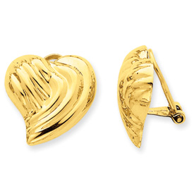Picture of 14k Non-pierced Heart Earrings