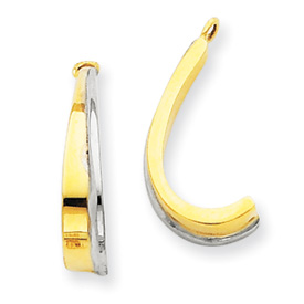Picture of 14k Polished & Rhodium J-Hoop Earring Jackets