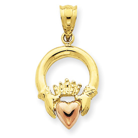 Picture of 14k Two-tone Claddagh Pendant