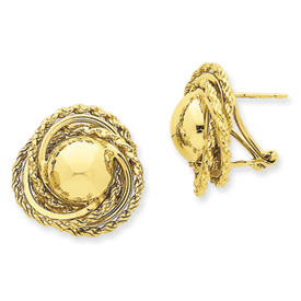 Picture of 14k Polished & Twisted Fancy Omega Back Post Earrings