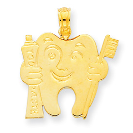 Picture of 14k Polished Flat-Backed Dental Pendant