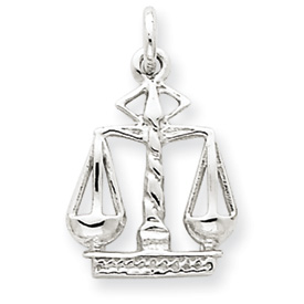 Picture of 14k White Gold Polished Flat-Backed Small Scales of Justice Charm