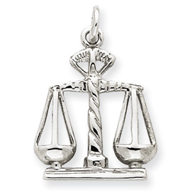 Picture of 14k White Gold Polished Open-Backed Large Scales of Justice Charm