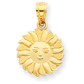 Picture of 14k Polished Sun with Face Pendant