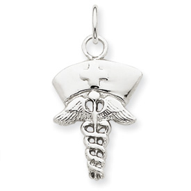 Picture of 14k White Gold Nurse Symbol Charm