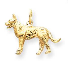 Picture of 14k Solid Polished 3-Dimensional German Shepard Charm