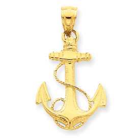 Picture of 14k Solid Polished Anchor Pendant