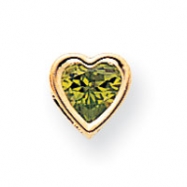 Picture of 14k 6mm Heart Peridot Bezel Pendant