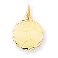 Picture of 14k Polished Its a Girl Scalloped Disc Charm