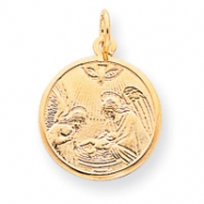 Picture of 10k Solid Satin Polished Baptism Disc Pendant