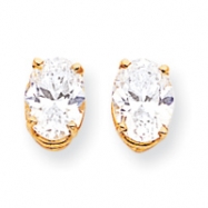Picture of 14k 8x6mm Oval Cubic Zirconia earring