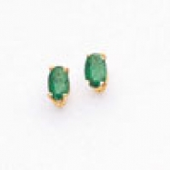Picture of 14k 6x4mm Oval Emerald earring