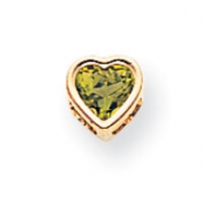 Picture of 14k 5mm Heart Peridot bezel pendant