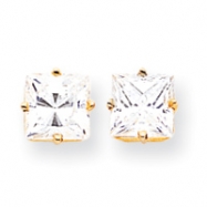 Picture of 14k 7mm Princess Cut Cubic Zirconia earring