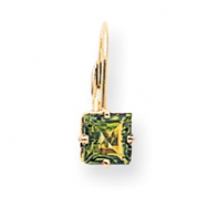 Picture of 14k 6mm Princess Cut Peridot leverback earring