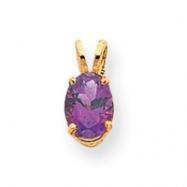 Picture of 14k 8x6mm Oval Amethyst pendant