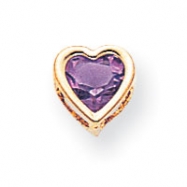 Picture of 14k 6mm Heart Amethyst bezel pendant