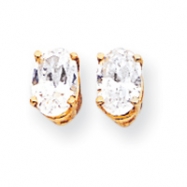 Picture of 14k 6x4mm Oval Cubic Zirconia earring