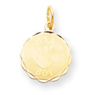 Picture of 14k Polished Its a Boy Scalloped Disc Charm