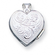 Picture of Sterling Silver Scrolled Heart Locket
