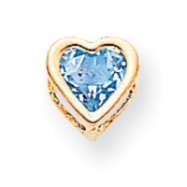 Picture of 14k 6mm Heart Blue Topaz bezel pendant