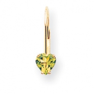 Picture of 14k 5mm Heart Peridot earring