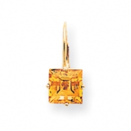 Picture of 14k 7mm Princess Cut Citrine leverback earring