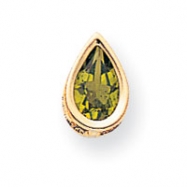 Picture of 14k 9x6mm Pear Peridot bezel pendant