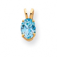 Picture of 14k 8x6mm Oval Blue Topaz pendant