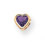Picture of 14k 5mm Heart Amethyst bezel pendant