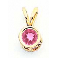 Picture of 14k 4mm Pink Tourmaline bezel pendant