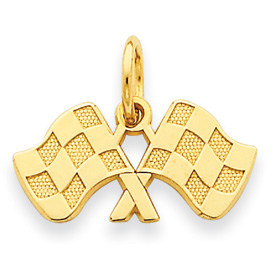 Picture of 14k Racing Flags Charm