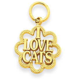 Picture of 14k I Love Cats Charm