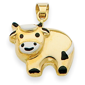 Picture of 14k Enameled Cow Charm