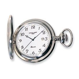 Picture of Charles Hubert Stainless Steel White Dial with Date Pocket Watch