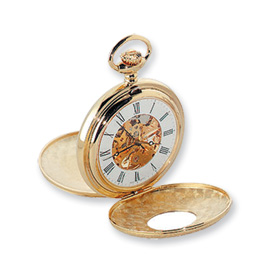 Picture of Charles Hubert 14k Gold-plated White Dial Pocket Watch