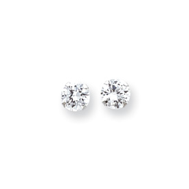 Picture of 14k White Gold 6.5mm CZ Post Earrings