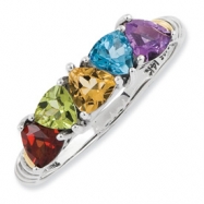 Picture of Sterling Silver & 14k Five-stone Mother's Ring Mounting ring