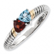 Picture of Sterling Silver & 14k Two-stone Mother's Ring Mounting ring