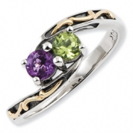 Picture of Sterling Silver & 14k Two-stone Mother's Ring Mounting ring