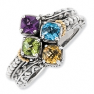 Picture of Sterling Silver & 14k Four-stone Mother's Ring Mounting ring
