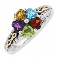 Picture of Sterling Silver & 14k Five-stone Mother's Ring Mounting ring