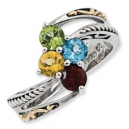 Picture of Sterling Silver & 14k Four-stone Mother's Ring Mounting ring