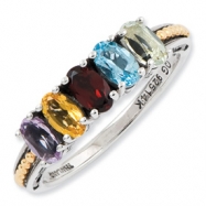 Picture of Sterling Silver & 14k Five-stone Mother's Ring Mounting ring